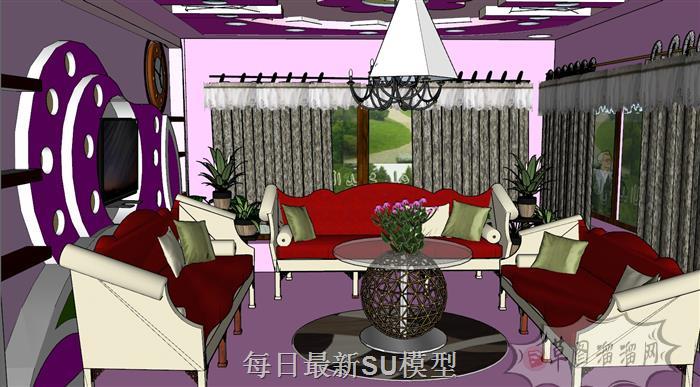 客厅沙发装修SU模型
