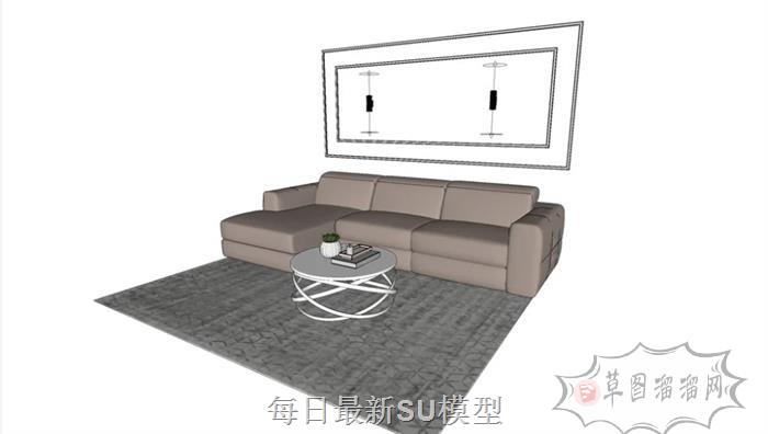 L型沙发家具SU模型