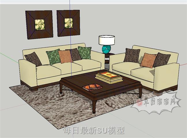 沙发茶几家具SU模型