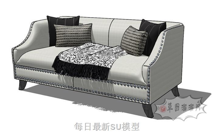 三人座沙发家具SU模型