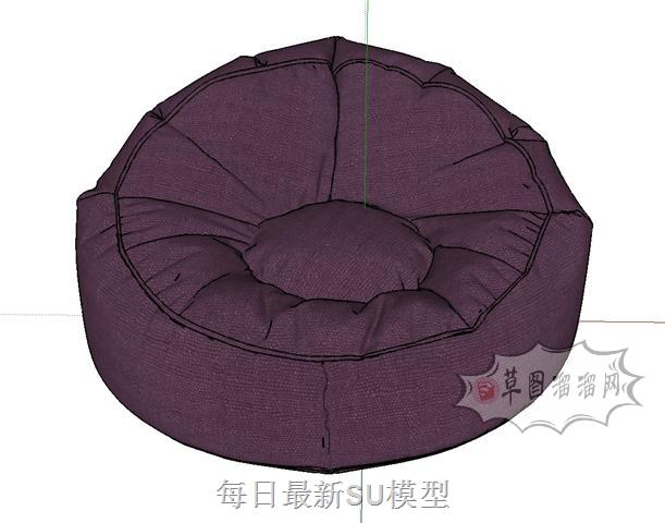 单人座沙发凳SU模型