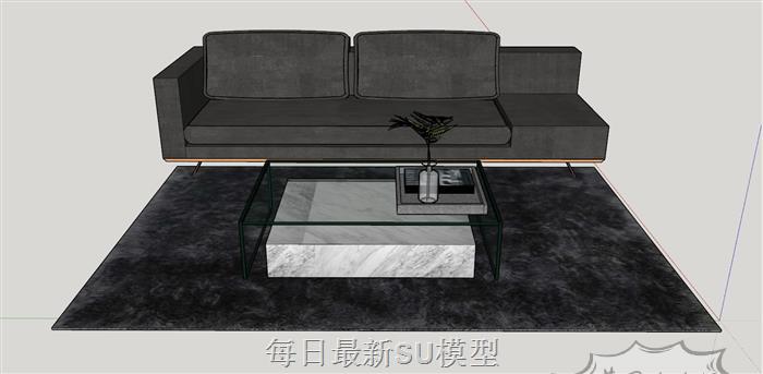 沙发茶几SU模型