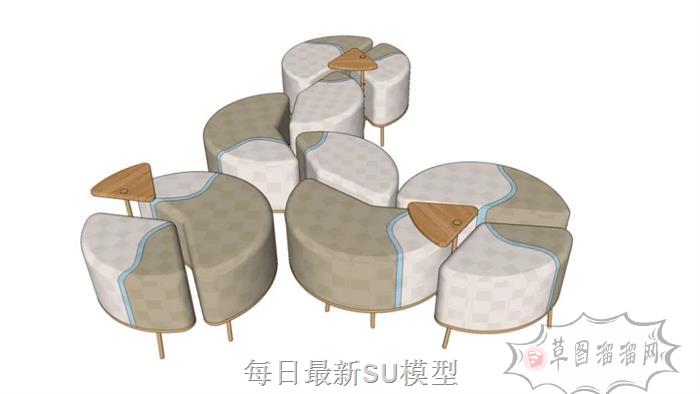 S形沙发家具SU模型