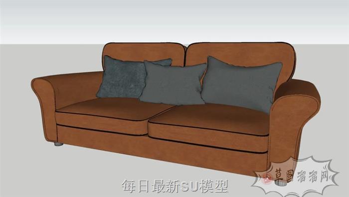 两人座沙发家具SU模型