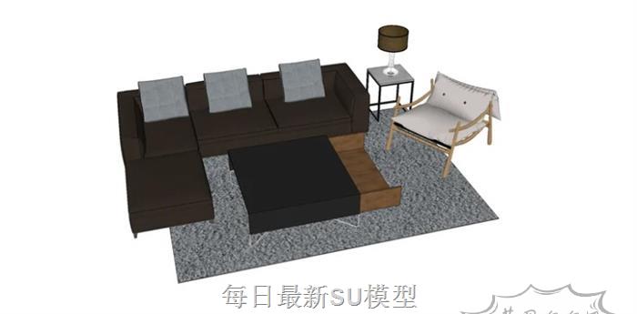 沙发L形家具SU模型