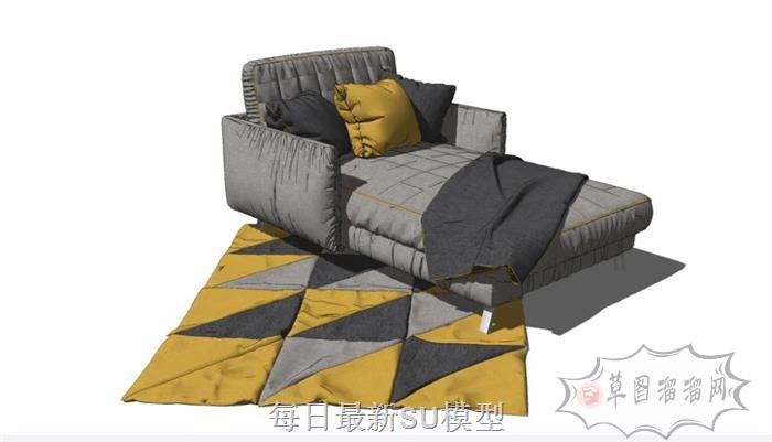 单人休闲沙发SU模型