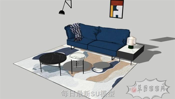 简欧沙发家具SU模型
