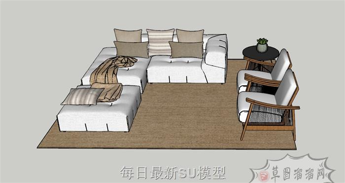 沙发家具扶手椅SU模型