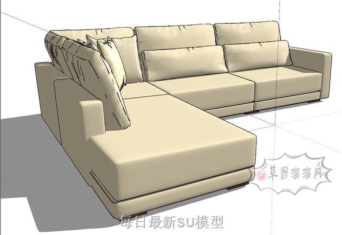 L形沙发家具SU模型