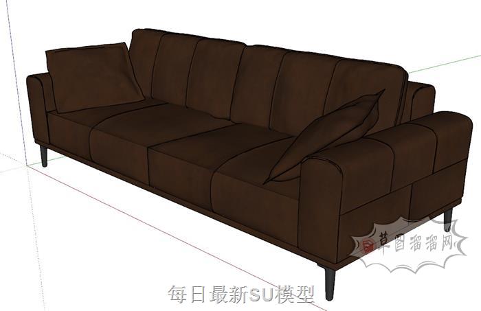 三人座沙发家具SU模型