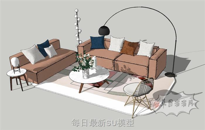 沙发落地灯SU模型