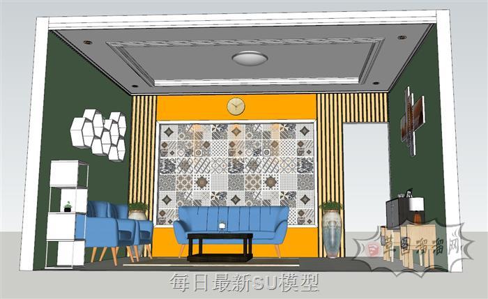 沙发茶几边桌柜SU模型