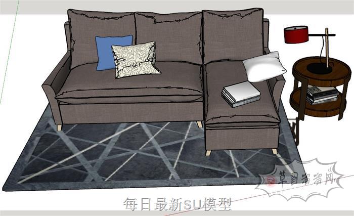 L型沙发SU模型