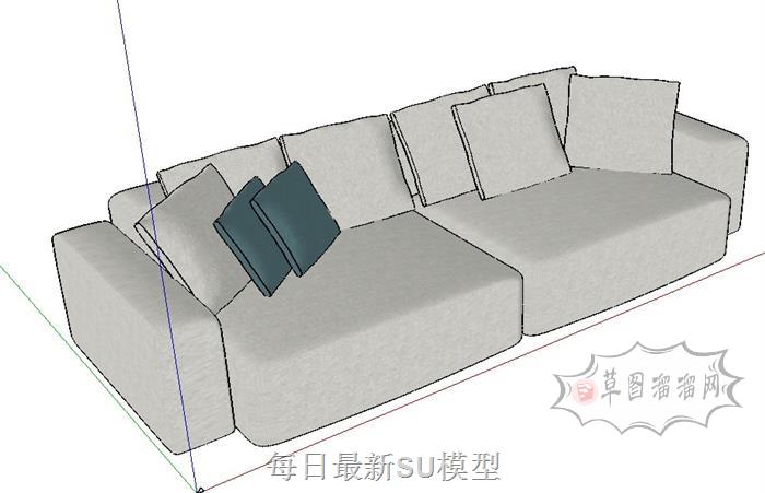 两人座沙发家具SU模型