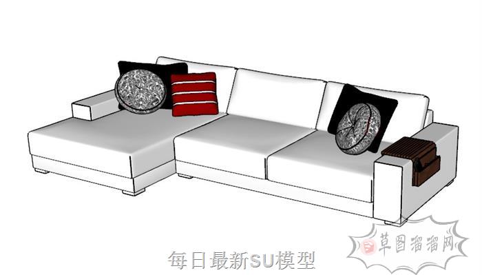 L型沙发SU模型
