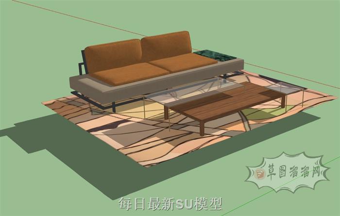 沙发茶几SU模型