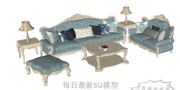 布艺沙发SU模型