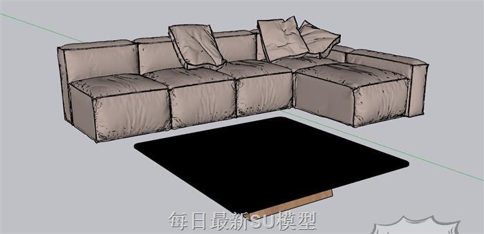 沙发茶几SU模型