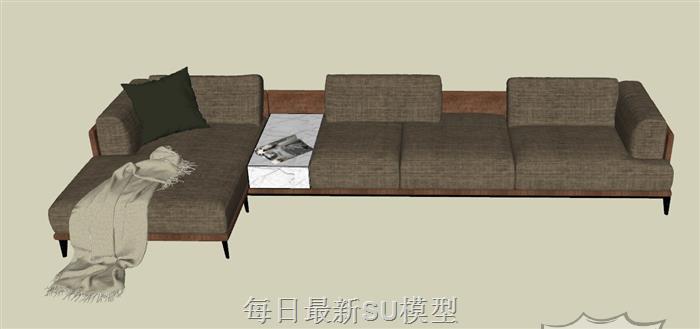 L形沙发SU模型