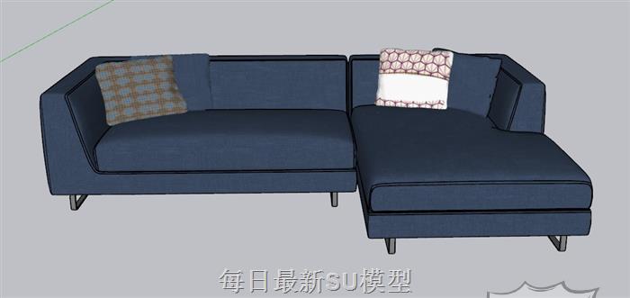 L型布艺沙发SU模型
