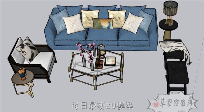 沙发茶几SU模型