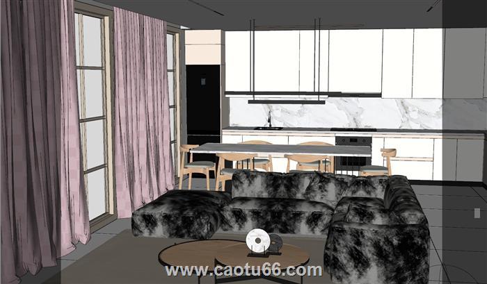 Escena沙发餐桌椅SU模型