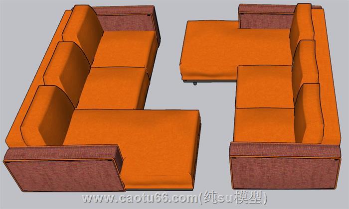 L形沙发SU模型