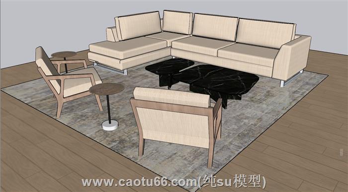沙发茶几SU模型