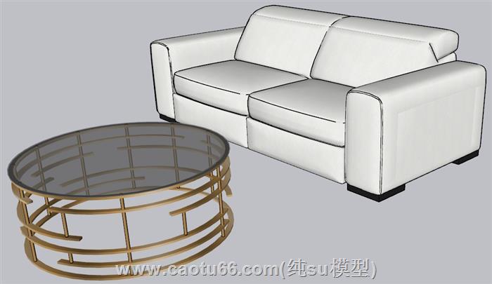 两人坐沙发SU模型