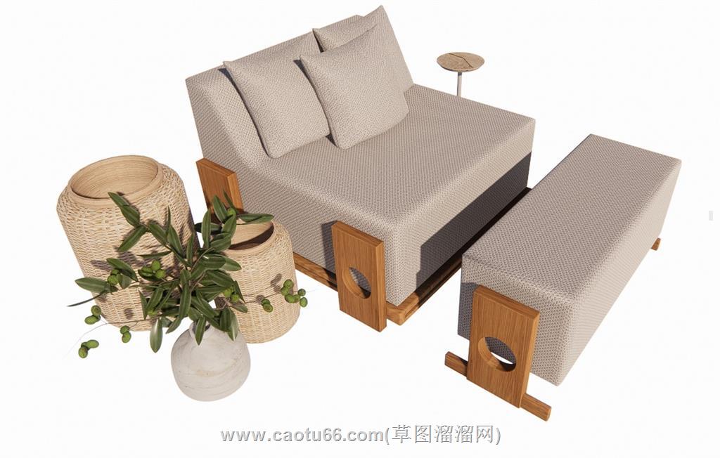 休闲沙发SU模型