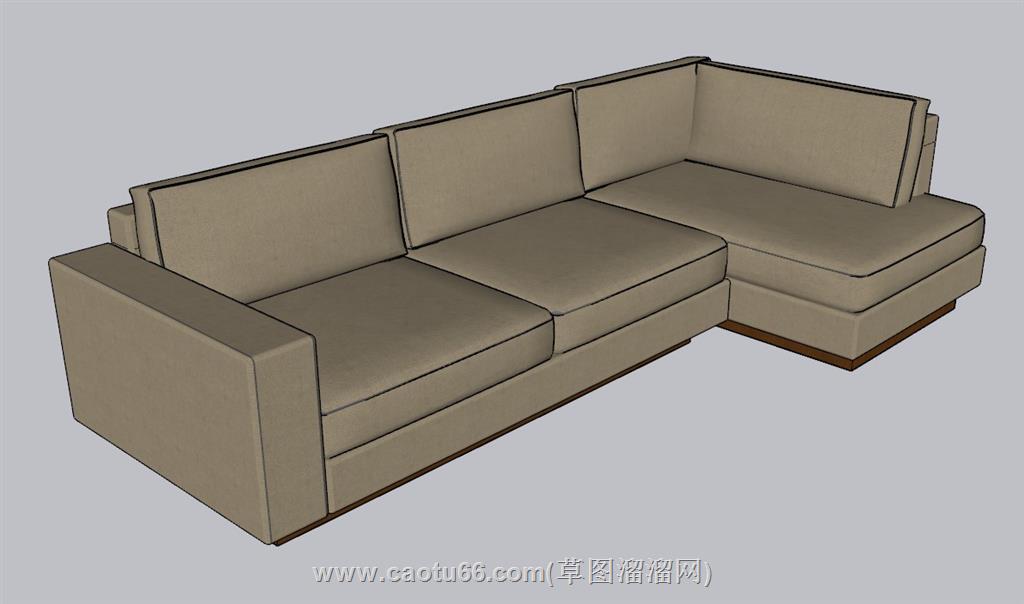 L形沙发L型SU模型