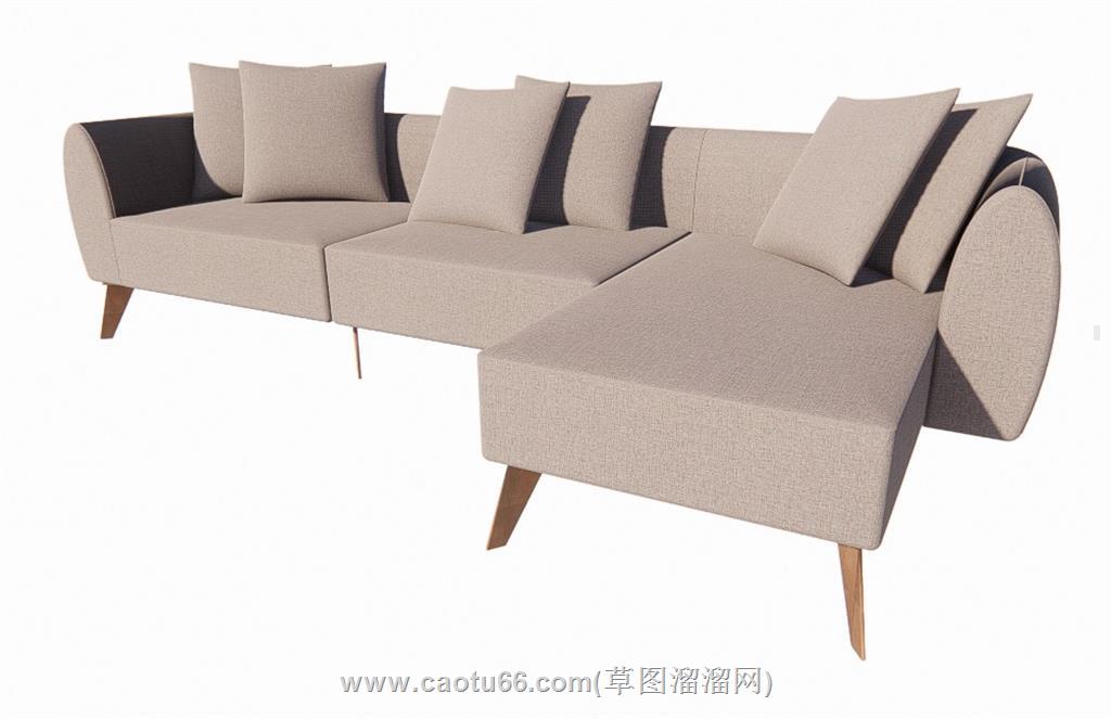 L型沙发SU模型