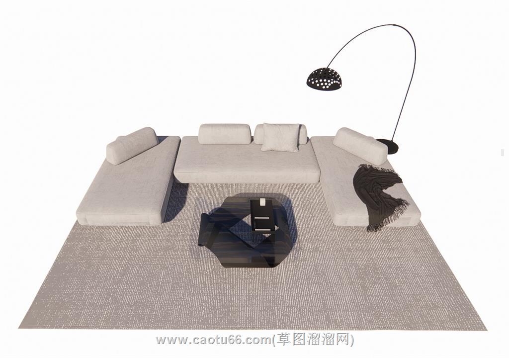 沙发茶几SU模型