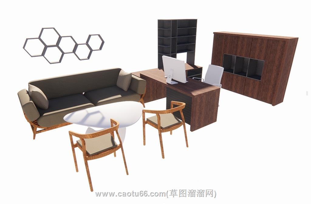办公桌沙发家具SU模型