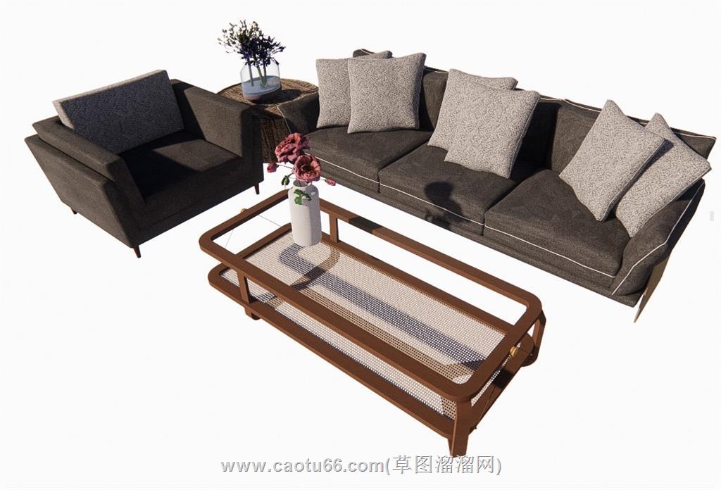 沙发茶几SU模型