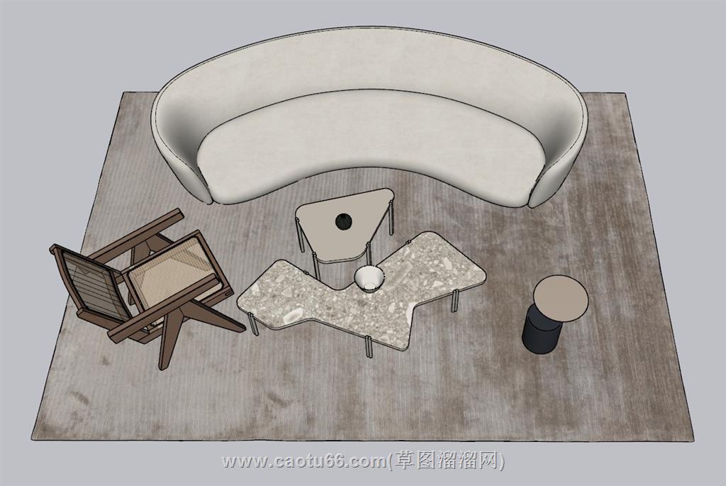侘寂风沙发SU模型