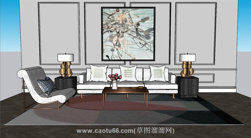 轻奢风沙发SU模型