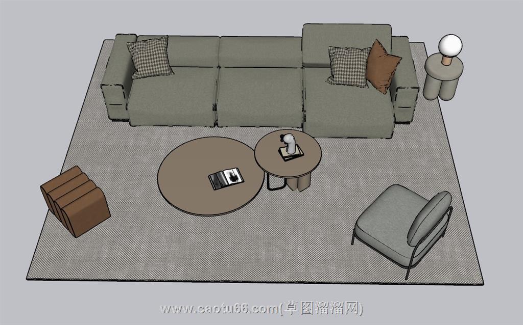 沙发茶几SU模型