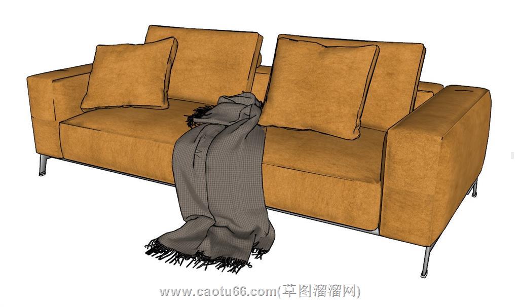 两人座沙发SU模型