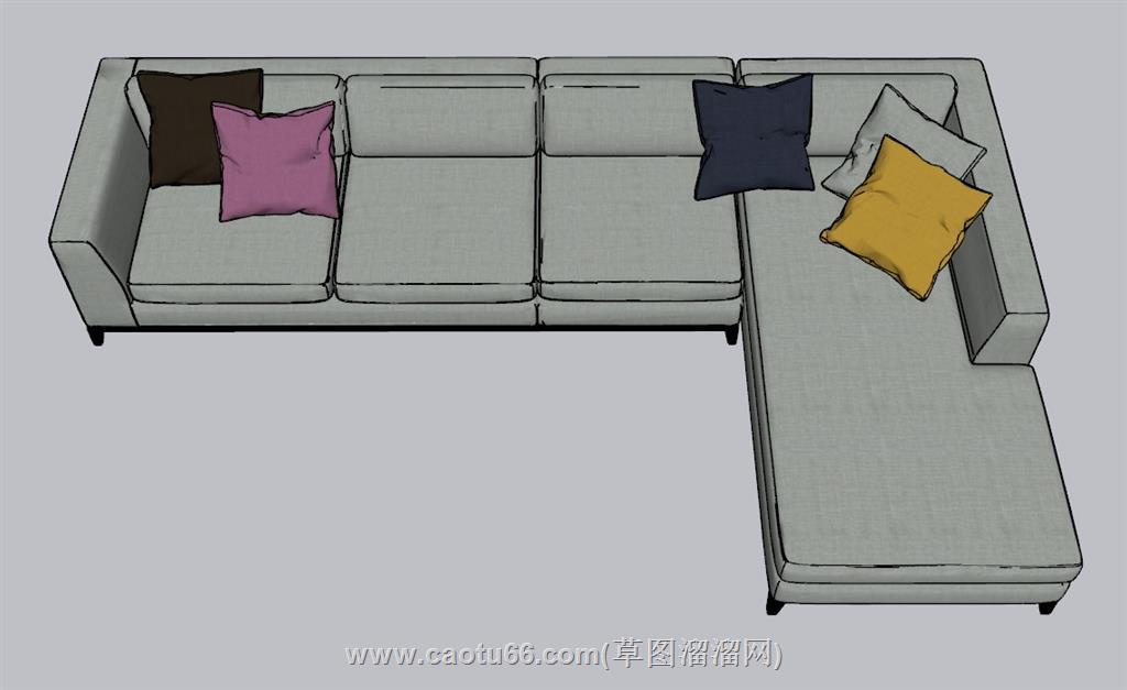 L型沙发SU模型