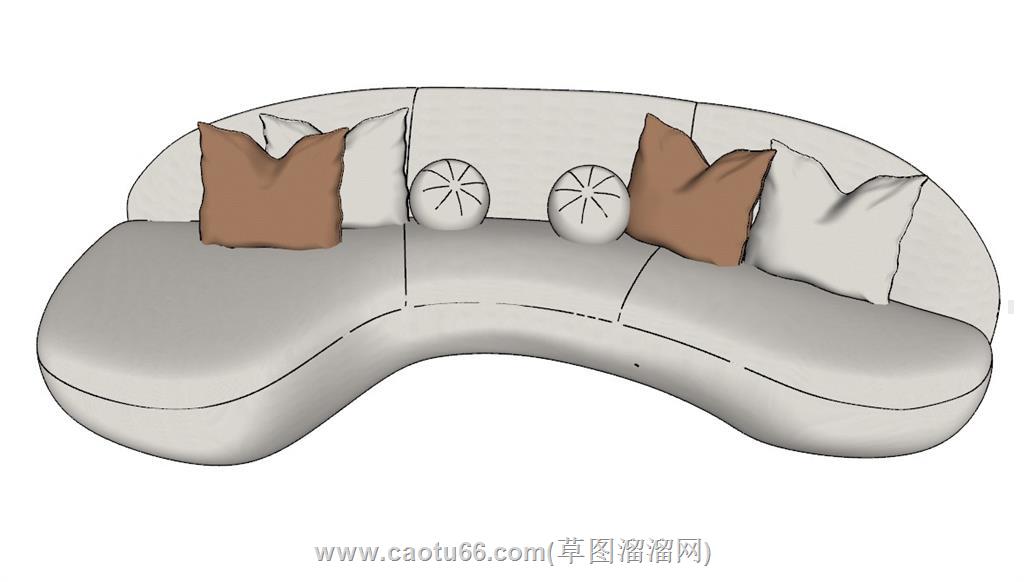 奶油沙发SU模型