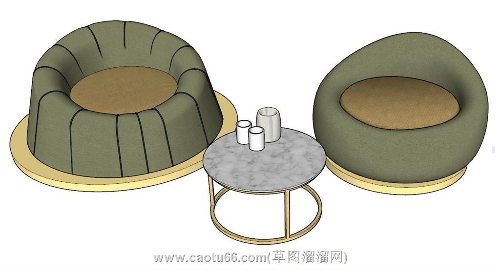 休闲沙发SU模型