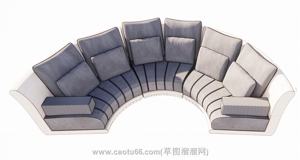 弧形沙发SU模型