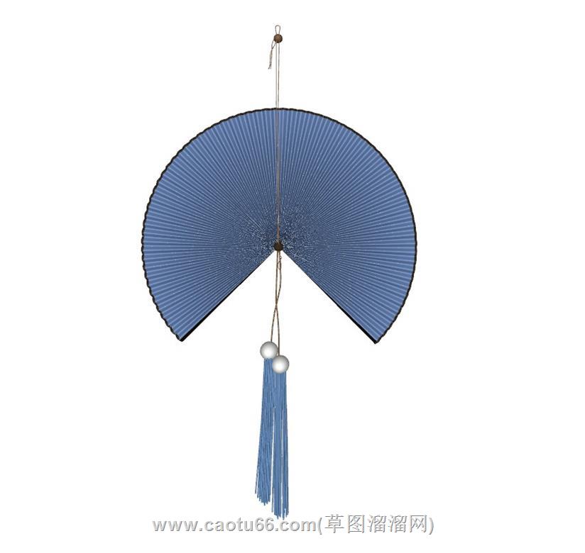装饰墙饰折扇SU模型