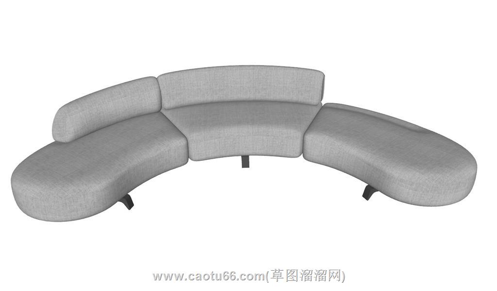 弧形沙发SU模型