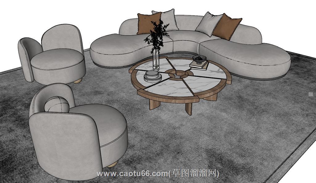 侘寂沙发SU模型