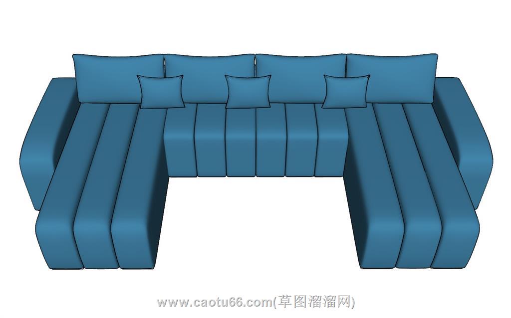 U形沙发SU模型