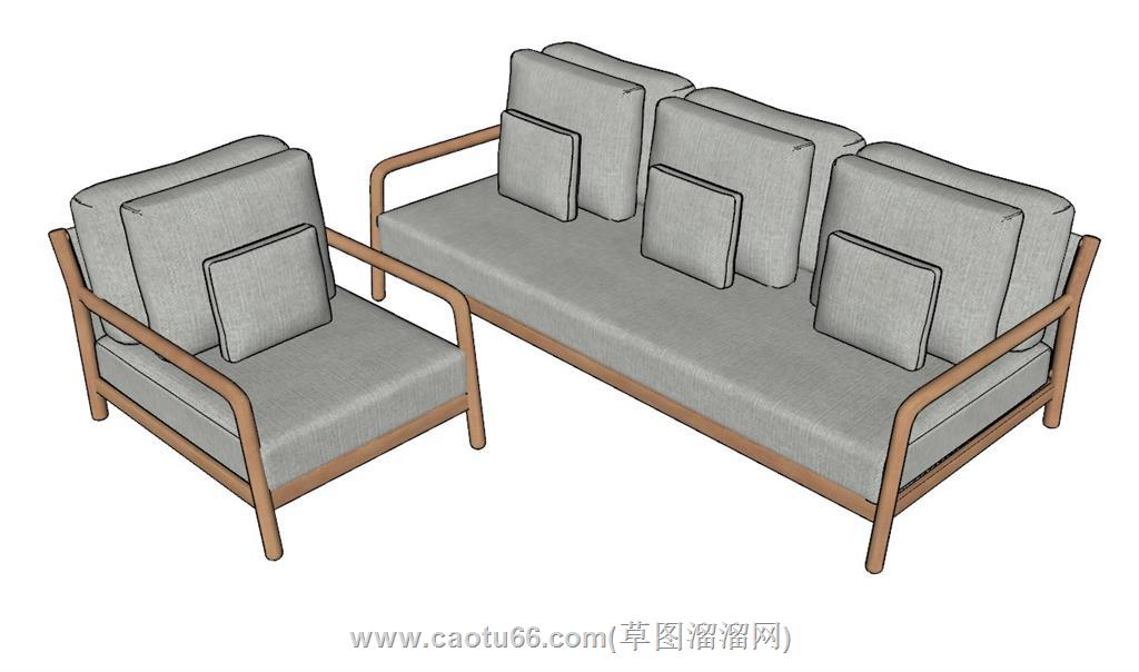 中式沙发SU模型