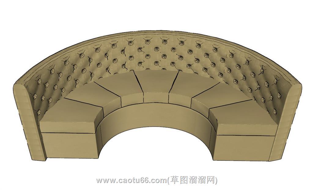 卡座沙发SU模型
