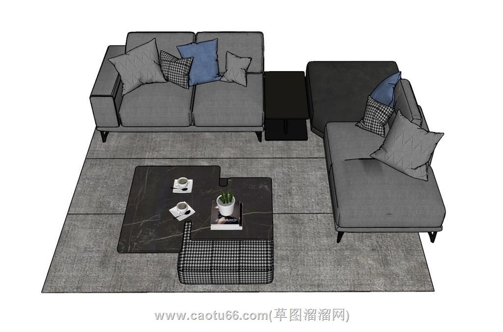 沙发茶几SU模型